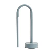 Šviesiai mėlynos spalvos iš metalo stalinis šviestuvas LED (aukštis 30 cm) Bow – Kave Home
