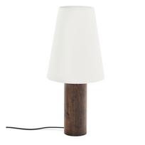 Baltos spalvos/tamsios natūralios spalvos pastatomas šviestuvas (aukštis 110 cm) su tekstiliniu gaubtu Marga – Kave Home