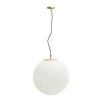 Baltos spalvos/auksinės spalvos iš metalo kabantis šviestuvas ø 50 cm su stiklo gaubtu Brisia – Kave Home