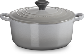 Le Creuset Troškintuvas Signature apvalus, 24 cm, šviesiai pilkas