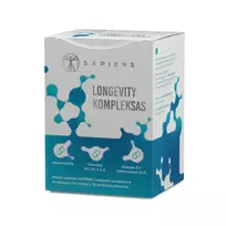 SAPIENS Longevity kompleksas, 60 kapsulių (30 kietųjų ir 30 minkštųjų kapsulių)