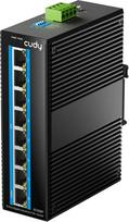 "Cudy" 8 Gigabit prievadų PoE pramoninio tinklo komutatorius, 802.3 AT/AF PoE, DIN bėgelio jungiklis, IP40, apsauga nuo atvirkštinio poliškumo, apsauga nuo trumpojo jungimo, apsauga nuo transliavimo audros, IG1008P