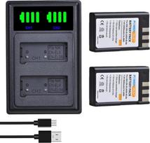 2 x 2000 mAh EN-EL9 EN-EL9a baterija su C tipo įkrovikliu, skirta Nikon D3000, D5000, D40, D40x, D60
