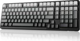 ATTACK SHARK X98 RGB mechaninė žaidimų klaviatūra su 102 klavišais, su skaitmenine klaviatūra, BT5.0 ir 2.4G belaidžiu ryšiu ir USB-C laidiniu trikrypčiu režimu, "Gasket Hot-Swap" linijiniu jungikliu, 4000 mAh baterija, QWERTY - pilka