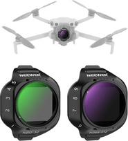 NEEWER kintamo ND filtro rinkinys, suderinamas su DJI Mini 5 Pro drono kamera (ND2-32 + ND64-512), 2 vnt., užsegamas, reguliuojamas pilkas filtras, pagamintas iš daugiasluoksnio optinio stiklo, fotografijos reikmenys