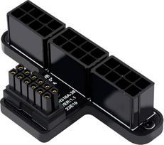 WLGQ ATX 3.0 12VHPWR 16 kontaktų į 3X 8 kontaktų PCIe 5.0 grafinę plokštę maitinimo adapteris 600W 90 laipsnių aliuminio lydinio (A-tipas/juodas)