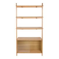 Natūralios spalvos iš uosio masyvo knygų spinta su stumdomomis durimis 90x180x35 cm Rise – Zuiver