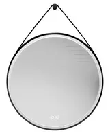 kielle Idolio - Veidrodis su LED apšvietimu ir šildymu, 59 cm skersmuo, juodas 50324004