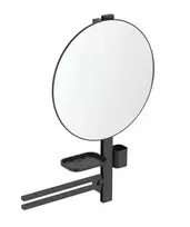 Ideal Standard ALU+ veidrodis su rankšluosčių kabykla, lentynėle ir dantų šepetėlių laikikliu, šilko juodas BD587XG