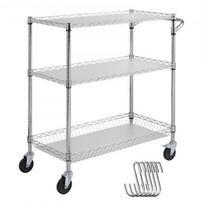 Lentyna su ratukais Vevor TR183636A3GW4C, 89x46x90 cm, sidabrinės spalvos