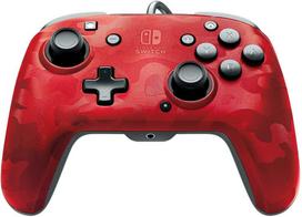 PDP Faceoff Deluxe+ Audio - Raudona Camo laidinis valdiklis skirtas Nintendo Switch