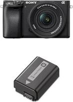 "Sony Alpha 6400" APS-C veidrodinis fotoaparatas su "Sony" 16-50 mm galios priartinimo objektyvu, greitas 0,02 s automatinis fokusavimas su žmonių ir gyvūnų akių aptikimo funkcija, 4K filmo įrašymas ir rodymas tinklaraščiui + NP-FW50