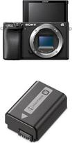 "Sony Alpha 6400" APS-C veidrodinis fotoaparatas, greitas 0,02 s automatinis fokusavimas su žmonių ir gyvūnų akių aptikimo funkcija, 4K filmų įrašymas ir pasukamas ekranas, skirtas vaizdo įrašams + "Sony NP-FW50