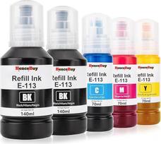 113 rašalas, suderinamas su "Epson 113 Multipack", skirtas "EcoTank" ET-5150 ET-5170 ET-5800 ET-5850 ET-16600 ET-16150 ET-16650 ET-16680 (2 juodi, žydri, purpuriniai, geltoni)