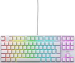 CHERRY XTRFY K4V2 TKL laidinė žaidimų klaviatūra be skaičių klaviatūros, UK išdėstymas (QWERTY), pritaikomas RGB apšvietimas, mechaniniai MX2A RED jungikliai, balta spalva