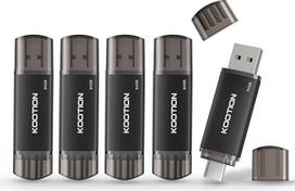 KOOTION USB atmintinė 64GB, 5 vnt. USB C atmintinė OTG 2.0 Memory Stick 2-in-1 USB 64G Flash Drive C tipo atmintinė 64GB, skirta kompiuteriui, C tipo išmaniajam telefonui