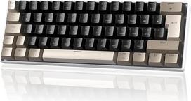 MAGIC-REFINER MK21 60% USB-C kabelio mechaninė žaidimų klaviatūra UK Layout QWERTY, spragsintys mėlyni jungikliai, keičiama karštuoju būdu, itin kompaktiška, 62 klavišai, RGB apšvietimas, PBT mygtukas, skirta žaidėjams, biurui, šokoladinė