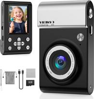 Vaikiškas skaitmeninis fotoaparatas, 64 MP fotokamera, 18x skaitmeninis priartinimas, kompaktiškas fotoaparatas su 2,4 colio LCD ekranu, 32 G mikro atminties kortele vaikams, paaugliams, studentams, pradedantiesiems