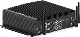 VENOEN Mini kompiuteris be ventiliatoriaus "Core i7 10710U", "Win11" mini stalinis kompiuteris su dviem LAN, HD, DP, RS232 COM, USB-C, "WiFi", BT 5.1, 16GB DDR4, 256GB M.2 SSD, energijos taupymo funkcija, nutildymo jungiklis