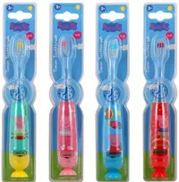 Peppa Pig Flashing Toothbrush Set with Suction Cap Different Colors 4 pcs