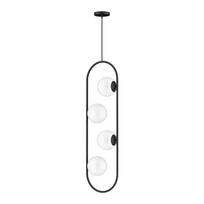 Kabantis šviestuvas juodos spalvos su stiklo gaubtu Club – Squid Lighting