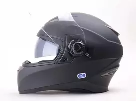 Motociklininko šalmas HD-09B, dydis M, juodas