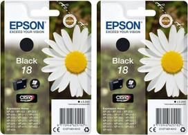 "Epson" originali "Daisy Claria Home" rašalo kasetė teksto ir nuotraukų spausdinimui (viena pakuotė), juoda T180140 Standard (2 vnt.)