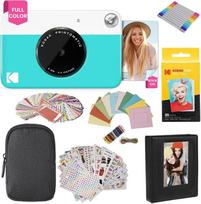 "Kodak Printomatic" momentinio fotoaparato (mėlynas) dovanų rinkinys + "Zink" popierius (20 lapų) + prabangus dėklas + 7 smagūs lipdukų rinkiniai + žymekliai su dvigubu antgaliu + nuotraukų albumas + pakabinami rėmeliai + patogus dirželis ant kaklo