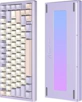 "LexonElec" x "Attack Shark X75" CNC aliuminio 75 % belaidė žaidimų klaviatūra, trijų režimų BT/2.4G/laidinė, mechaninė RGB klaviatūra su tarpine, 5000 mAh baterija, palaiko "Win/Mac", violetinės spalvos