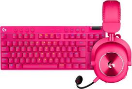 "Logitech G PRO X TKL LIGHTSPEED" belaidė žaidimų klaviatūra PRO X 2 LIGHTSPEED belaidės žaidimų ausinės, PC, PS5, PS4, QWERTZ vokiškas išdėstymas - purpurinės spalvos