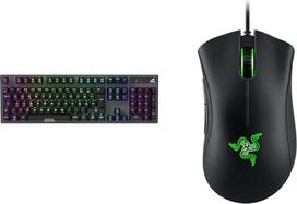 "Sharkoon Skiller SGK20" mechaniniai jungikliai, Huano Brown, RGB ir "Razer DeathAdder Essential" (2021) - Essential žaidimų pelė