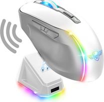 "Spirit of Gamer" - "Elite M50 Artic", belaidė žaidimų pelė RGB 8000 DPI, 6 programuojami mygtukai, "Bluetooth" ir 2,4 GHz ryšys, ilgas 90 valandų baterijos veikimo laikas, RGB įkrovimo stotelė, balta