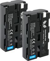 2 x SK akumuliatorius "Sony NP-F550" / 2400 mAh -/ Akumuliatorius NP-F530 NP-F750 NP-F770 NP-F770 NP-F960 NP-F970 NP-F970 NP-F980 // Blykstės Vaizdo lempos Lauko monitoriai