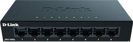 D-Link DGS-108GL 8 prievadų "Gigabit" nevaldomas stalinis komutatorius, be ventiliatoriaus, plokščias profilis, metalinis korpusas, "Plug and Play", 802.3az EEE juodas DGS-108GL DGS-108GL