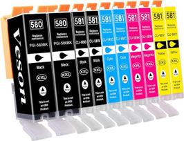 PGI-580 CLI-581XXL spausdintuvo kasetės, suderinamos su "Canon 580 581 XXL Multipack" kasetėmis, skirtomis "Canon Pixma TR8550 TR7550 TR8500 TS6150 TS6350 TS6250 TS6300 TS8251 TS8150 TS6151 TTS9550 TS9551 - 10