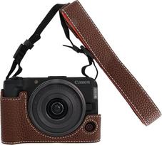 VOVMOEYA Canon EOS R50 V dėklas su reguliuojamu dirželiu per petį, PU oda, R50V fotoaparato dėklas, dangtelis, apsauginis dėklas, dėklas, dėklas, dėklas, priedai, stilingas, apsauginis fotoaparato dėklas