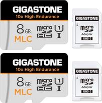 [GIGASTONE MLC 8GB 2-Pack MicroSDXC kortelė + adapteris, 85/15MB/s, Dash Cam, U3 V30 C10 [5 metų nemokamas duomenų atkūrimas]