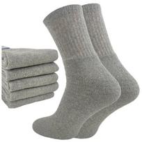 Medvilninės frotinės unisex kojinės, lenkiška gamyba, pilkos, 5 poros