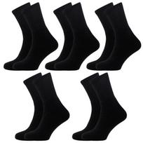 Medvilninės frotinės unisex kojinės, lenkiška gamyba, juodos, 5 poros