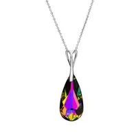Sidabrinis kaklo papuošalas moterims DiamondSky „Rainbow Waterfall (Vitrail Medium)“ su Swarovski kristalais, Golden