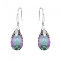 Sidabriniai auskarai moterims DiamondSky „Baroque III (Vitrail Light)“ su Swarovski kristalais