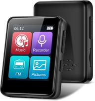 MP3 grotuvas MP3 grotuvas 32GB su Bluetooth, 1.8" ekranas, FM radijas, įrašymas, iki 512GB, juodas