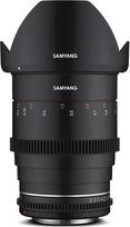 "Samyang" plačiakampio kinematografijos ir vaizdo objektyvas MF 35 mm T1.5 VDSLR MK2 - ryškus T1.5, suderinamas su "Sony E" laikikliu, 35 mm fiksuotas židinio nuotolis, sekimo fokusavimo pavara, pilno formato ir APS-C, 8K raiška