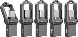 KEXIN USB atminties kortelė 32GB, 5 vnt. USB C atminties kortelė 32GB OTG USB 3.0 atminties kortelė išmaniajam telefonui, C tipo USB jungtis mobiliajam telefonui, kompiuteriui, automobiliui