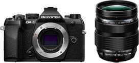 OM SYSTEM OM-5 Mark II MFT fotoaparatas su M.Zuiko Digital ED 12-40mm F2.8 PRO II, 20MP Live MOS jutikliu, 5 ašių vaizdo stabilizavimu, IP53 apsauga nuo atmosferos poveikio, 50MP rankiniu būdu filmuojama didelės raiškos nuotrauka, juodas
