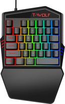 Vienos rankos apšviesta žaidimų klaviatūra 35 klavišų RGB LED mechaninė planšetinio kompiuterio "Windows" išmanusis telefonas
