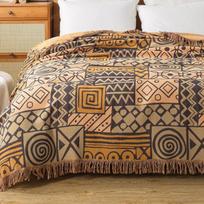 Boho pledas sofai, lovai, 100% medvilnės austas pledas su kutais, geometrinio rašto itin minkštas pledas, dvipusis lovos užtiesalas visų sezonų 150x200cm geltona
