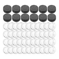 48 magnetų rinkinys amatams, stiklo keramikos magnetai su lipnia nugarėle, 1 colio skaidrūs stikliniai kabošonai šaldytuvo magnetams 1 black
