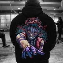 Demon Slayer Akaza Rudens/Žiemos Hoodis Harajuku Y2k Poros Ilgomis Rankovėmis Retro Viršutinė Dalys Vyrams ir Moterims, Laisvas ir Atsitiktinis S