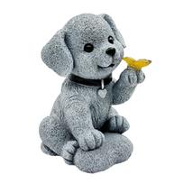 Šuns statulėlė Drugelis Šuo Saulės energija varoma Sodo statula Verandai Balkonui Kieme Vejai Sodui Šviesa Įkurtuvės Dovana Sodui 1